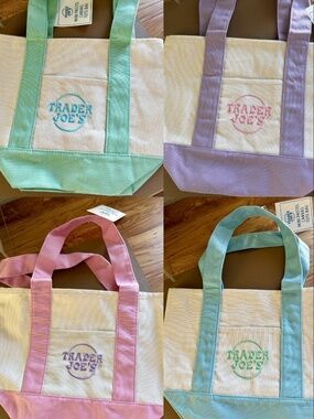 Trader Joe’s Mini Tote Bundle (4) – Viral TikTok Bags – Pastel Set
